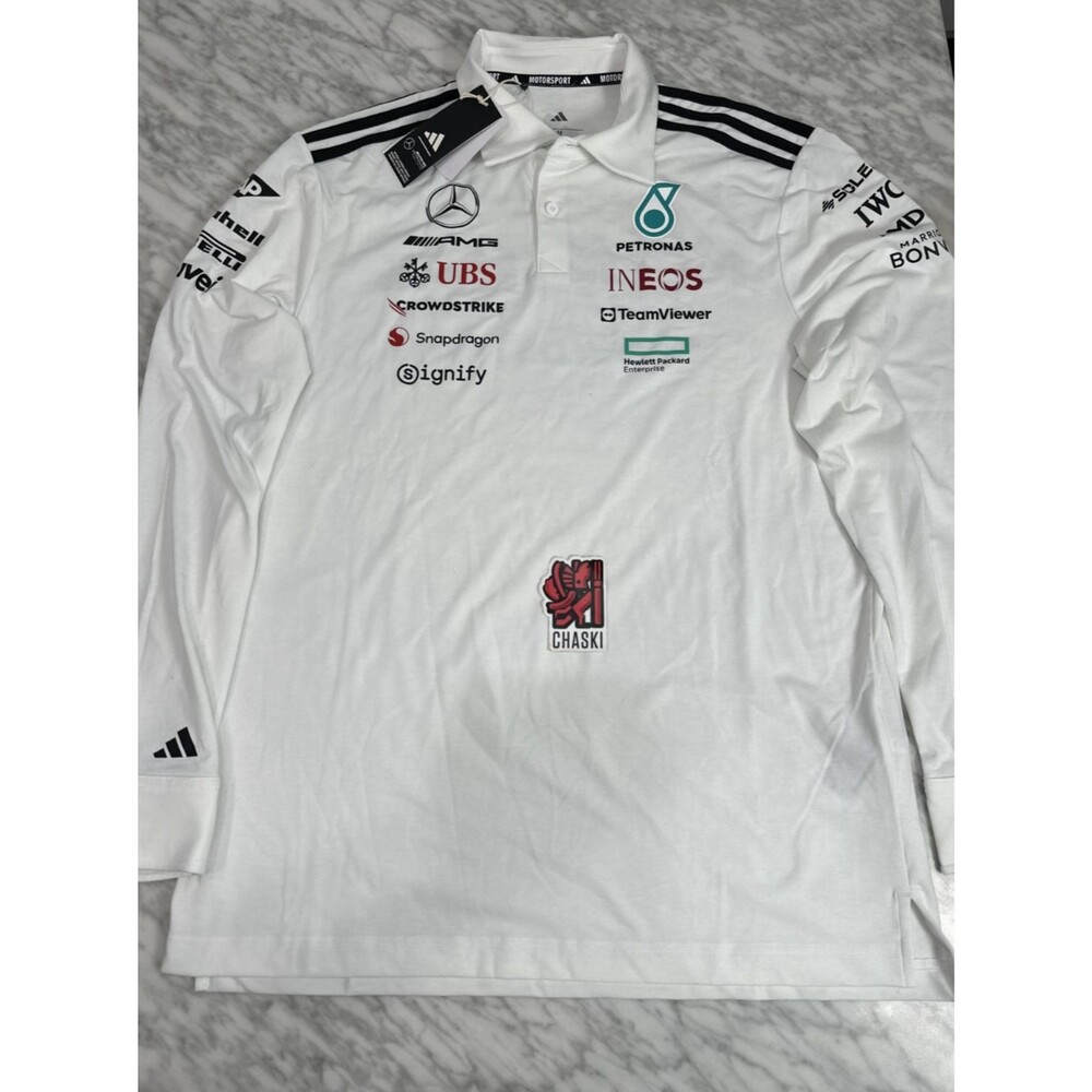 Adidas Mercedes AMG Petronas Formula 1 Team Polo Shirt JX0757 Men's Medium NEW